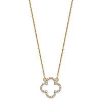 14ky Small Necklace Diamond Quatrefoil Design-XP5050A