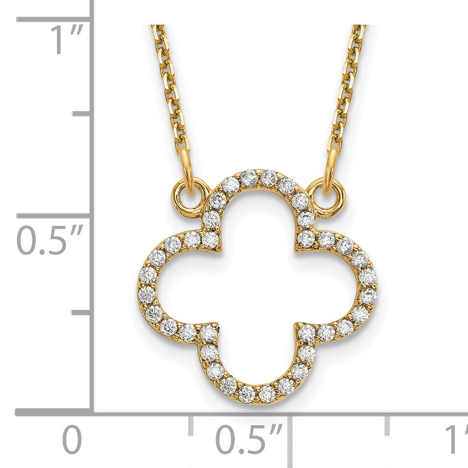 14ky Small Necklace Diamond Quatrefoil Design-XP5050A