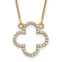 14ky Small Necklace Diamond Quatrefoil Design-XP5050A