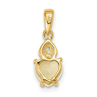 14k Diamond and Opal Polished Heart Pendant-XP5172OP