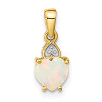 14k Diamond and Opal Polished Heart Pendant-XP5172OP