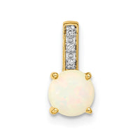14k Diamond and Opal Polished Pendant-XP5173OP