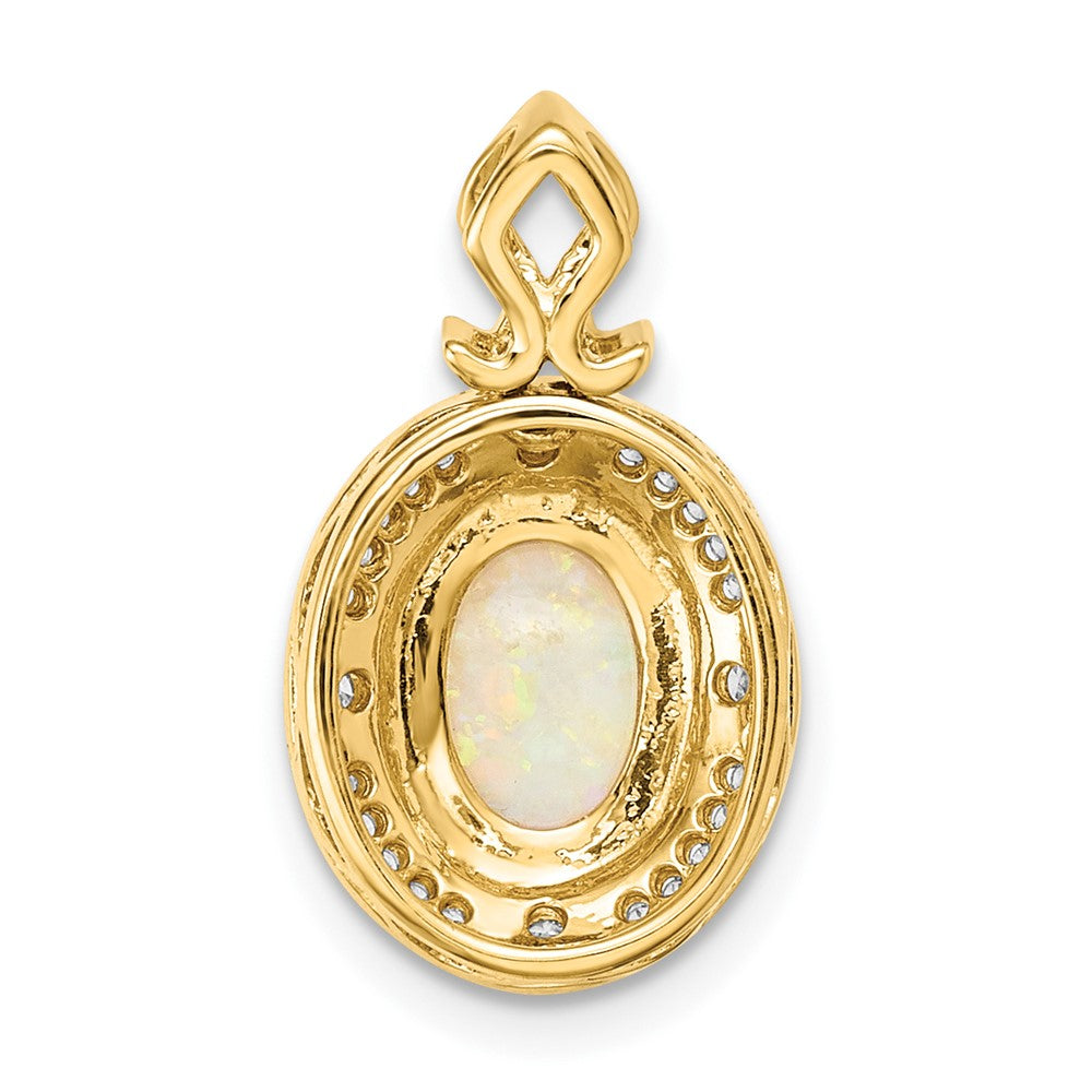14k Austrian Opal and Diamond Pendant-XP5175OP