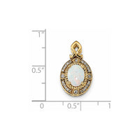 14k Austrian Opal and Diamond Pendant-XP5175OP