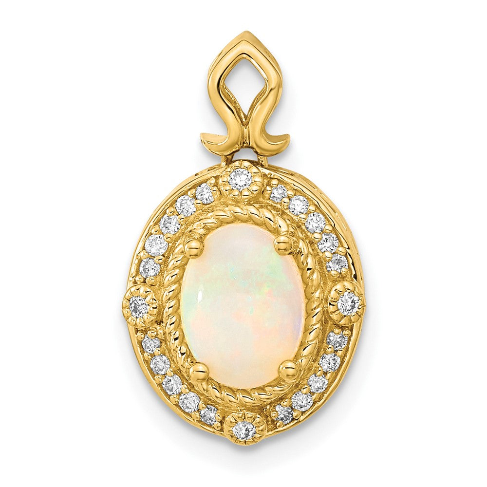 14k Austrian Opal and Diamond Pendant-XP5175OP