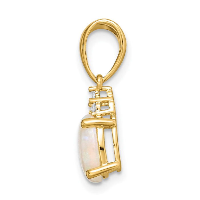14k Austrian Opal and Diamond Pendant-XP5176OP