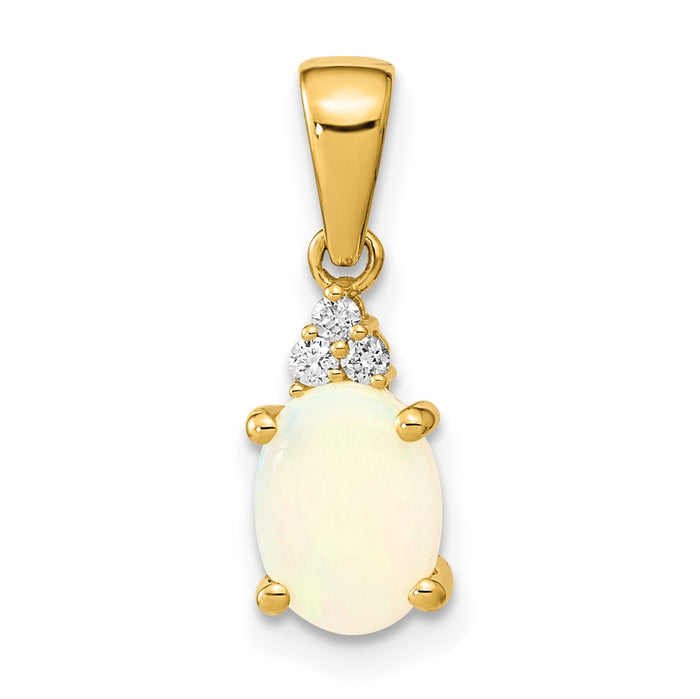 14k Austrian Opal and Diamond Pendant-XP5176OP