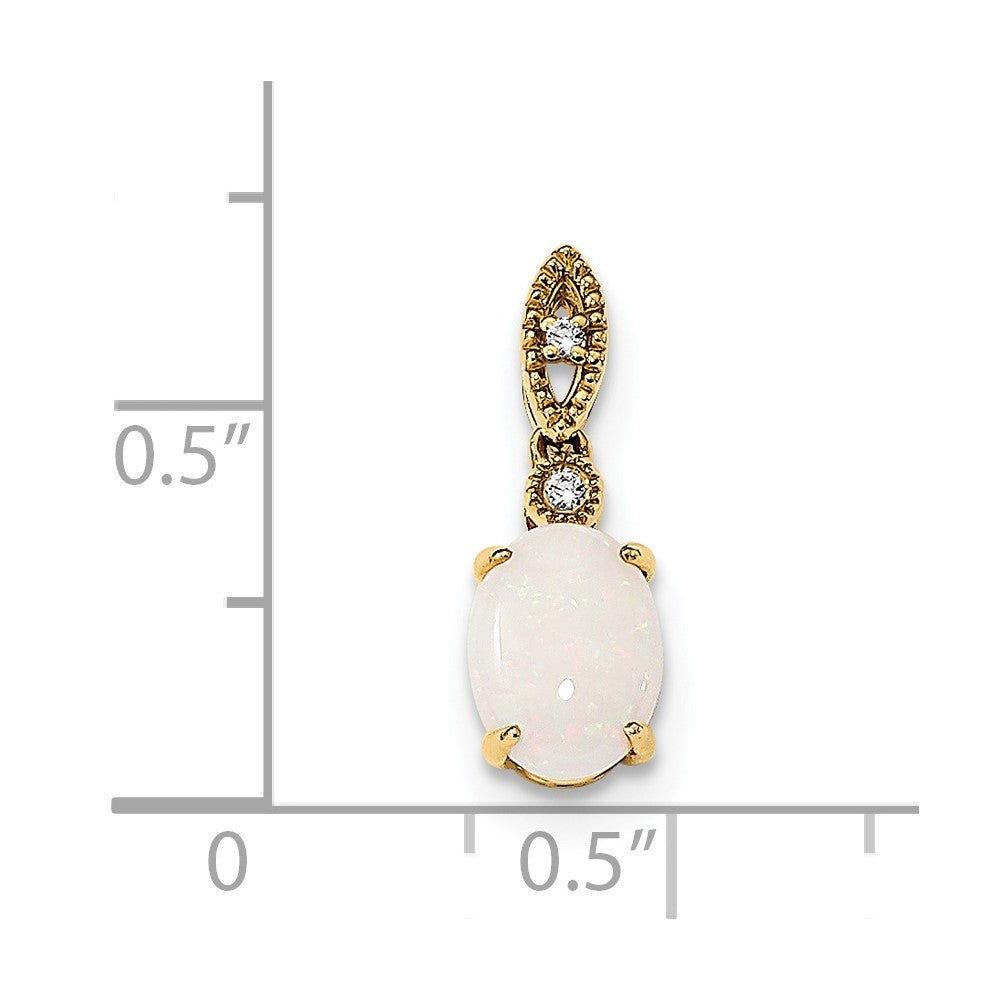 14k Austrian Opal and Diamond Pendant-XP5177OP