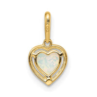 14k Lab Created Opal Heart Pendant-XP5301OP