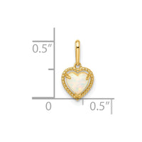 14k Lab Created Opal Heart Pendant-XP5301OP