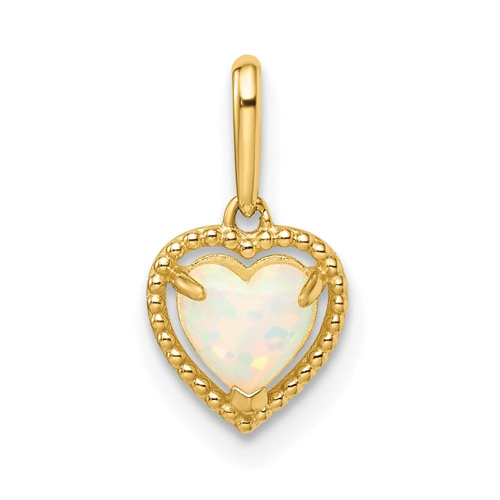 14k Lab Created Opal Heart Pendant-XP5301OP