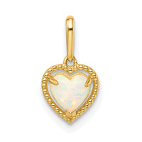 14k Lab Created Opal Heart Pendant-XP5301OP