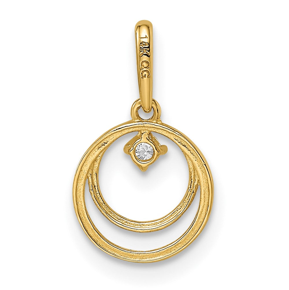 14K CZ Circle Pendant-XP5304CZ