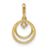 14K CZ Circle Pendant-XP5304CZ