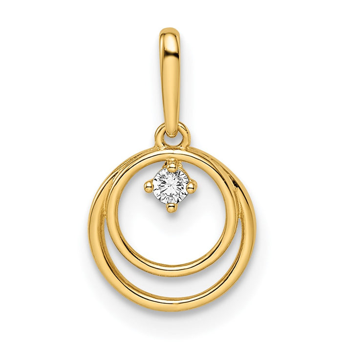 14K CZ Circle Pendant-XP5304CZ