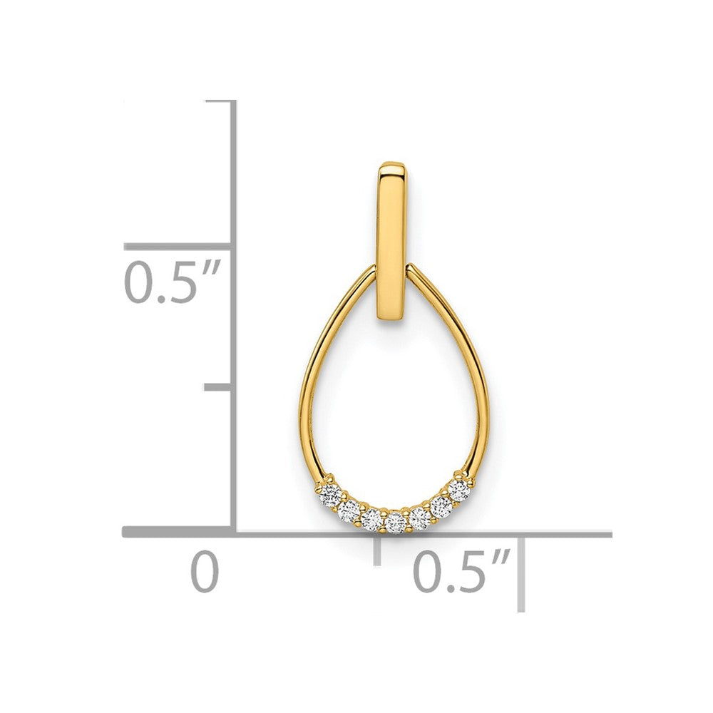 14k CZ Teardrop Pendant-XP5305CZ