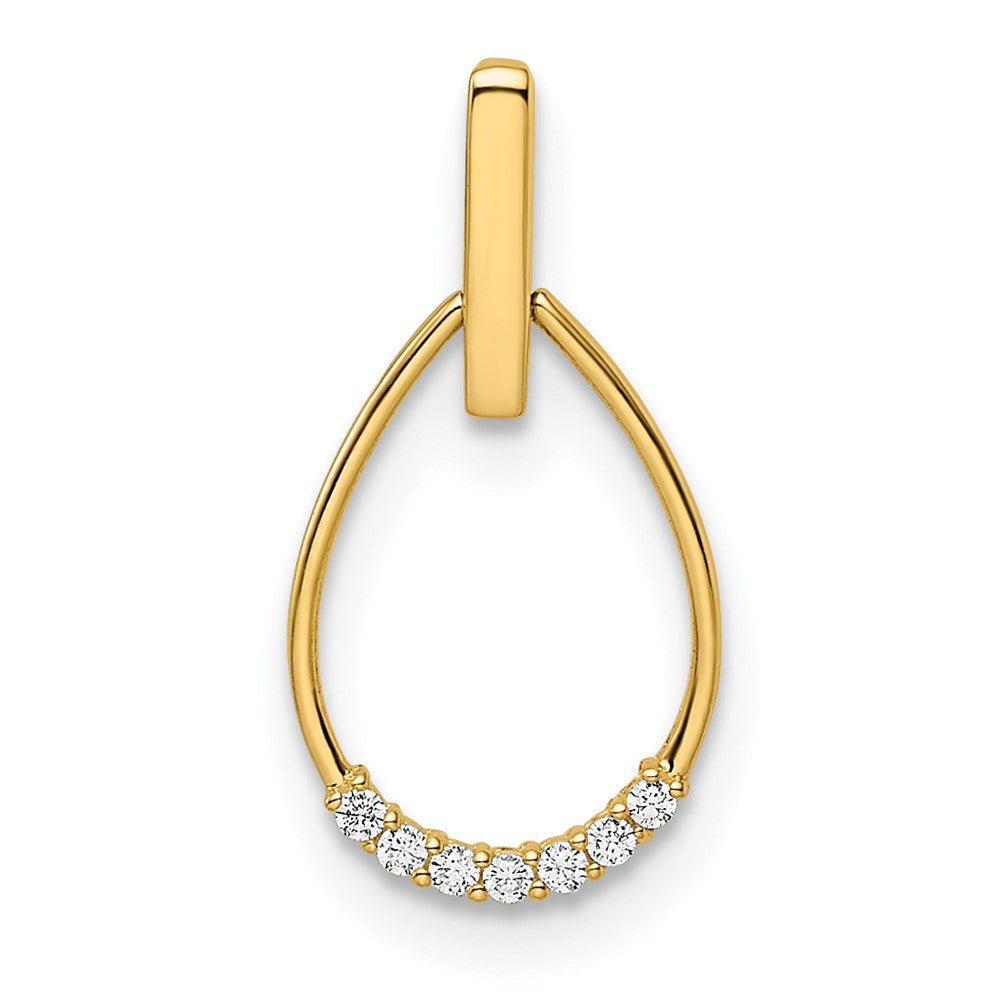 14k CZ Teardrop Pendant-XP5305CZ