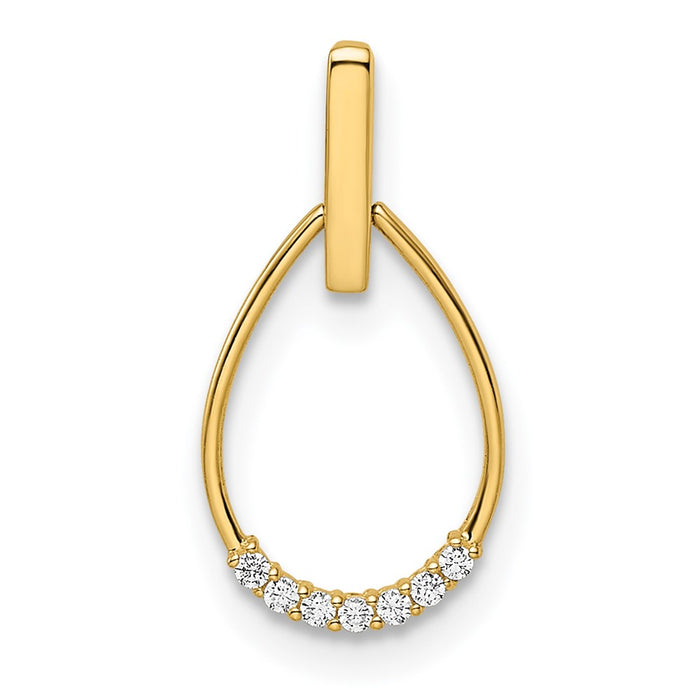 14k CZ Teardrop Pendant-XP5305CZ