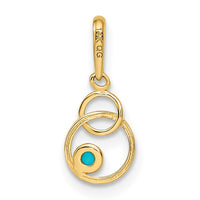 14k Synthetic Turquoise Circle Pendant-XP5306BTQ