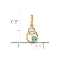 14k Synthetic Turquoise Circle Pendant-XP5306BTQ