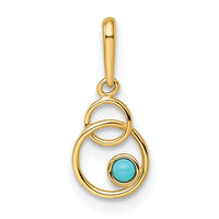 14k Synthetic Turquoise Circle Pendant-XP5306BTQ