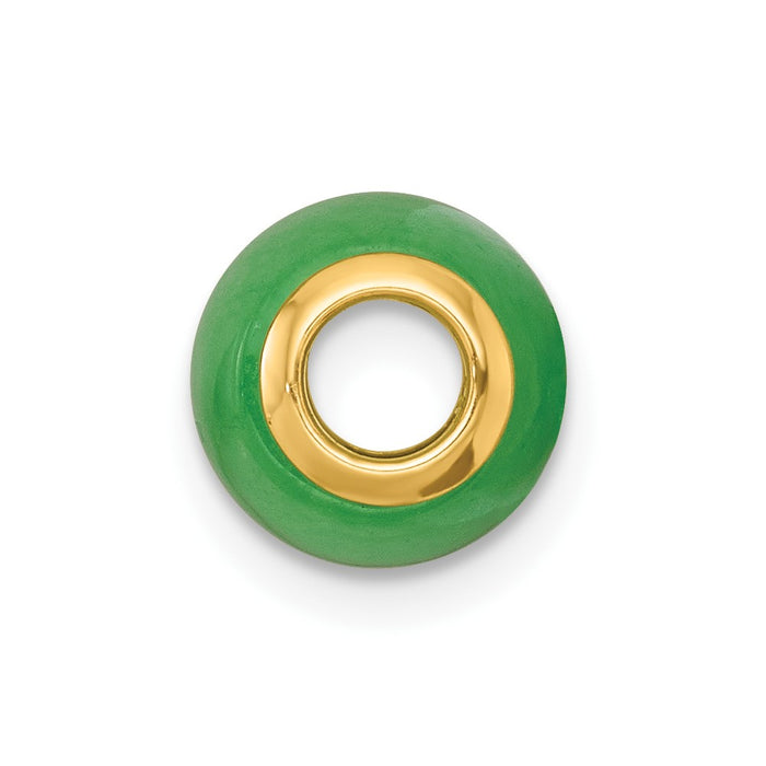 14K Polished Jade Oval Bead Slide Pendant-XP5309