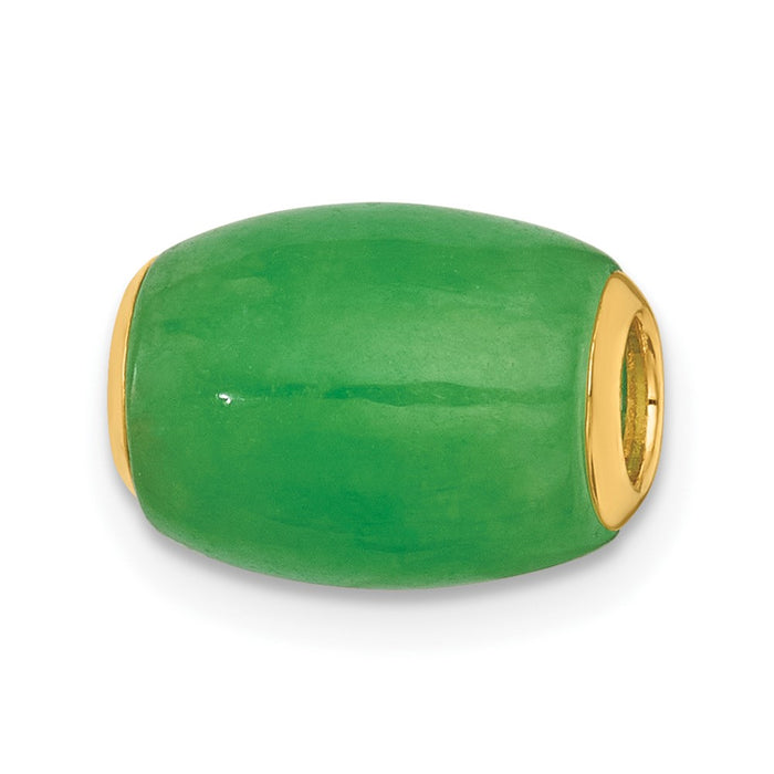 14K Polished Jade Oval Bead Slide Pendant-XP5309