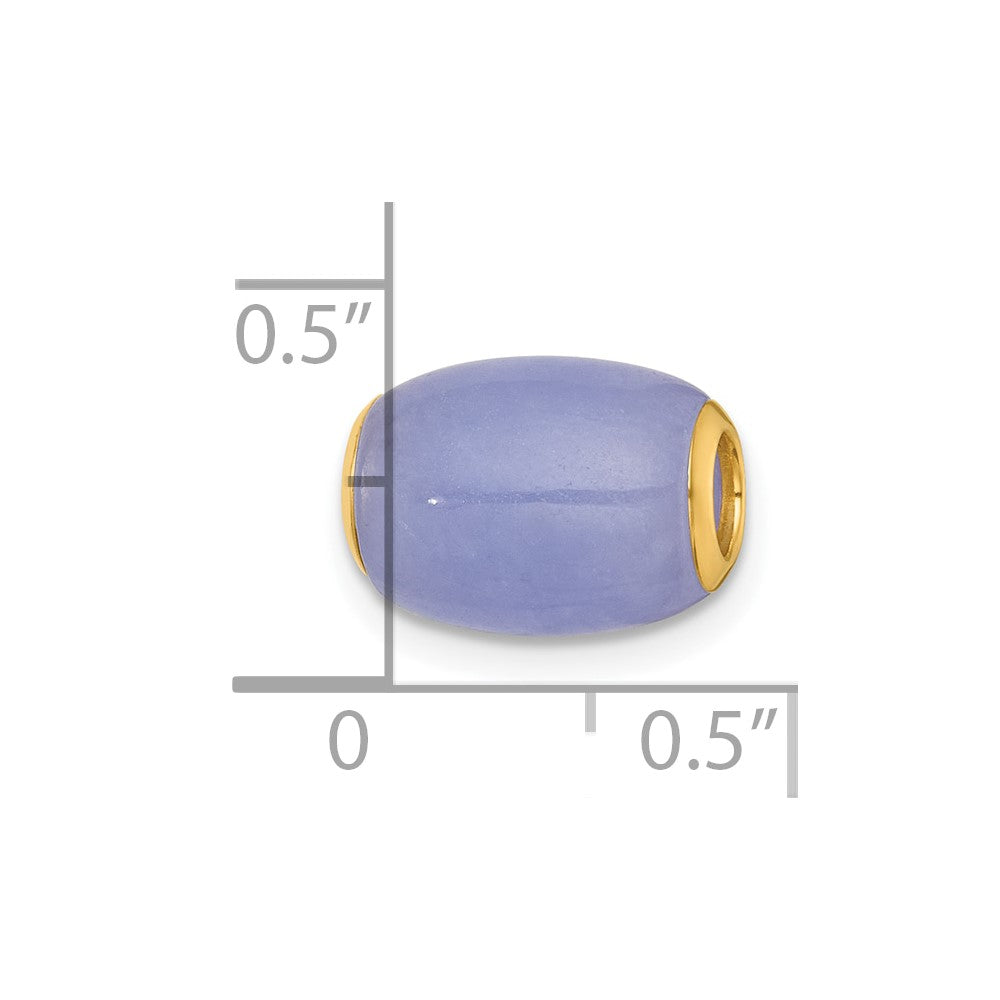 14K Polished Lavender Jade Oval Bead Slide Pendant-XP5310