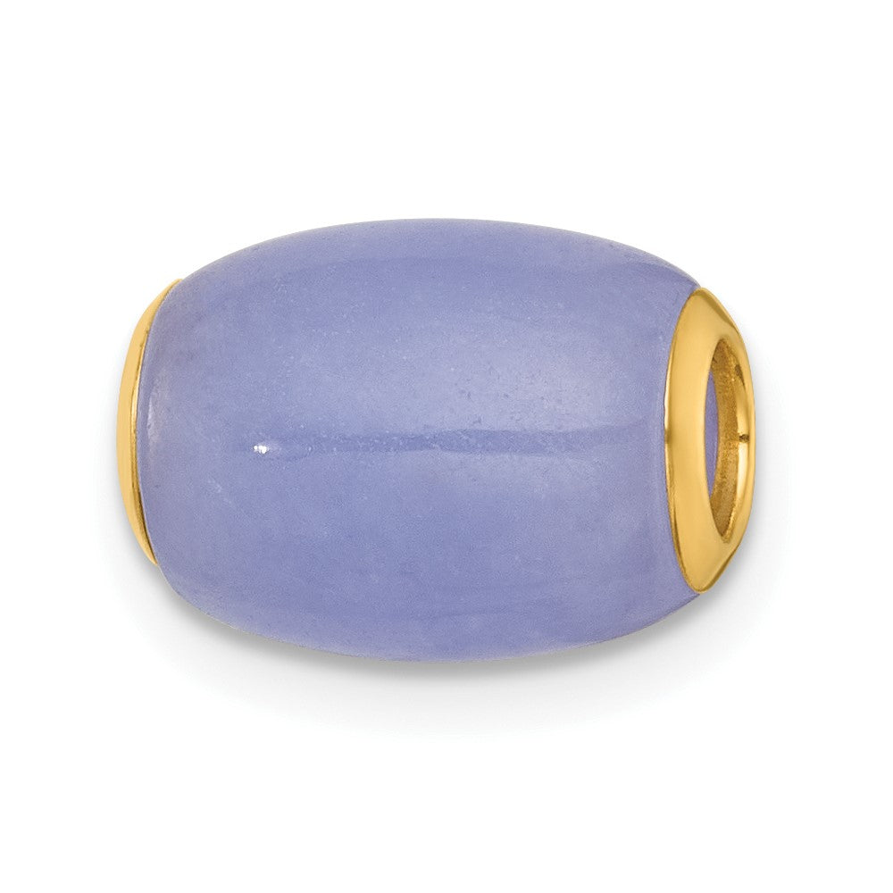 14K Polished Lavender Jade Oval Bead Slide Pendant-XP5310