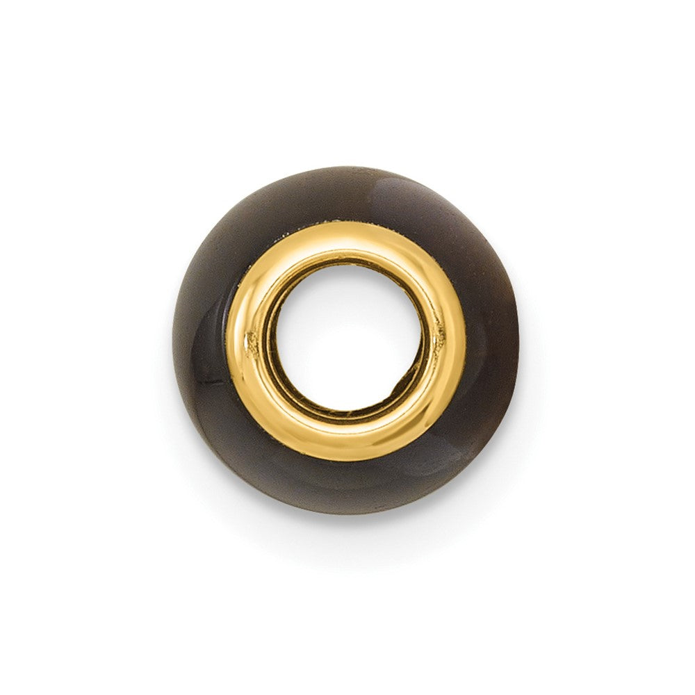 14K Polished Tiger's Eye Oval Bead Slide Pendant-XP5311