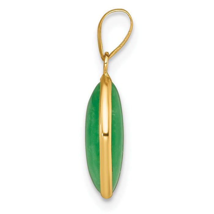 14K Polished Jade Oval Pendant-XP5312