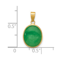14K Polished Jade Oval Pendant-XP5312