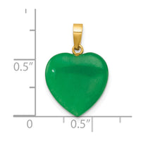 14K Polished Jade Heart Pendant-XP5313