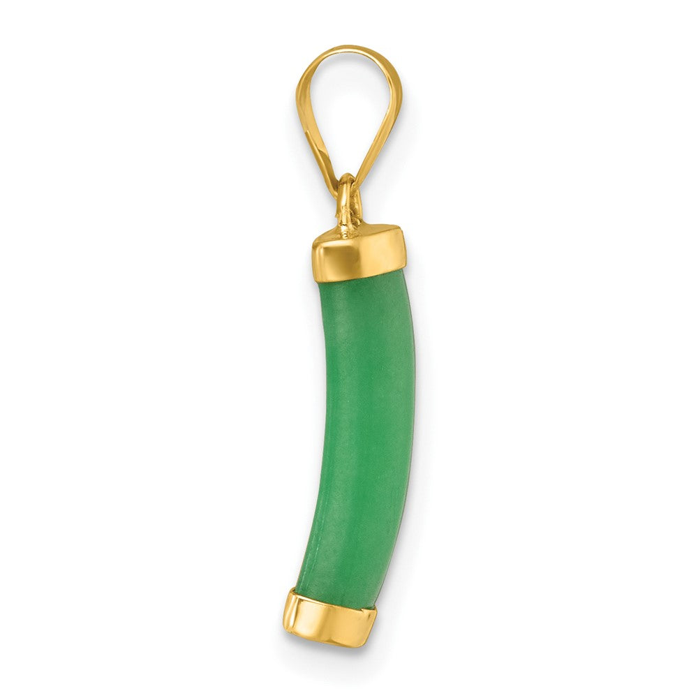 14K Polished Jade Domed Bar Pendant-XP5315