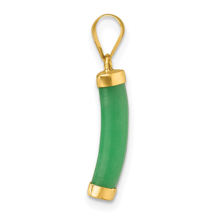 14K Polished Jade Domed Bar Pendant-XP5315