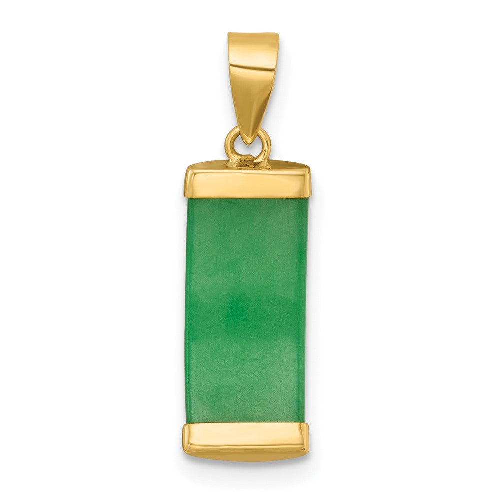 14K Polished Jade Domed Bar Pendant-XP5315
