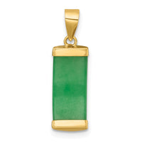14K Polished Jade Domed Bar Pendant-XP5315