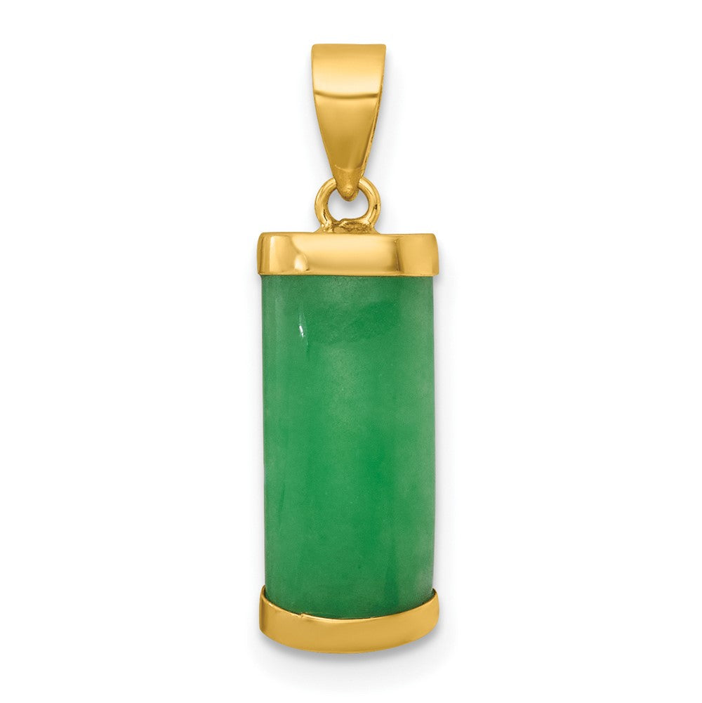 14K Polished Jade Domed Bar Pendant-XP5315