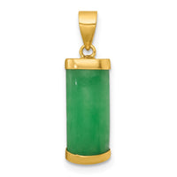 14K Polished Jade Domed Bar Pendant-XP5315