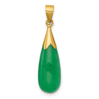 14K Polished Jade Teardrop Pendant-XP5316