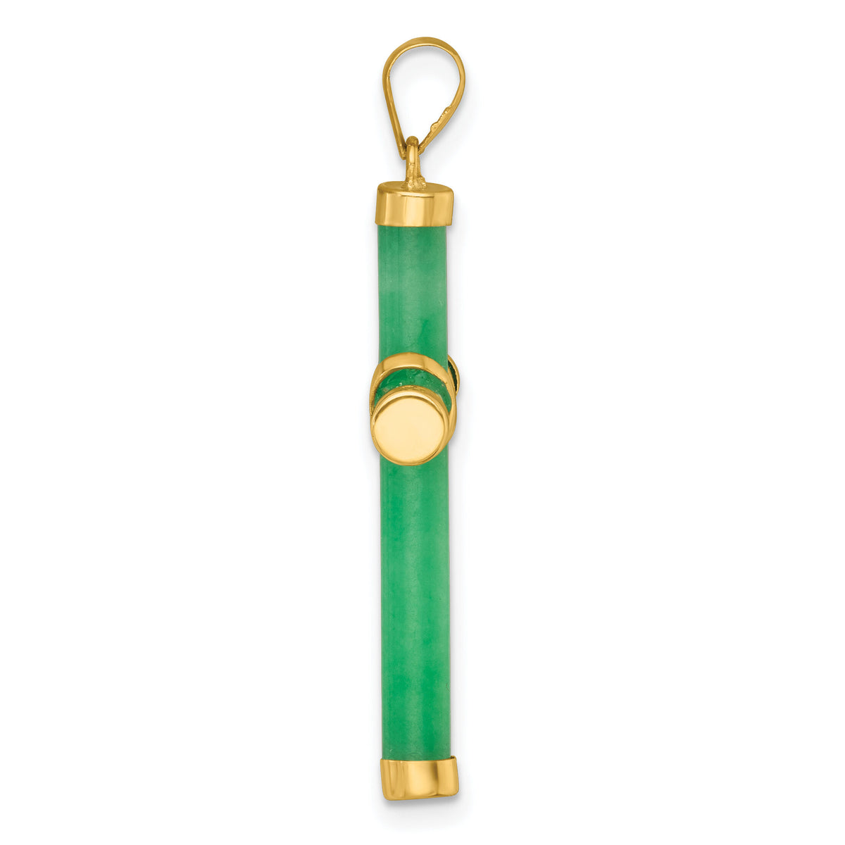 14K Polished Jade X Cross Pendant-XP5317