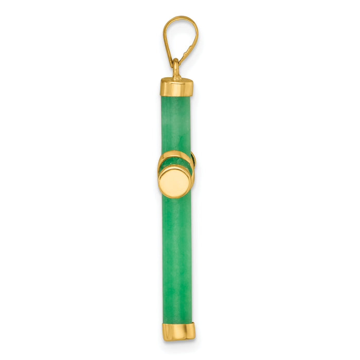14K Polished Jade X Cross Pendant-XP5317