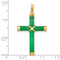 14K Polished Jade X Cross Pendant-XP5317