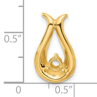 14k Holds 3.4mm Stone, Teardrop Shape Chain Slide Mounting-XP669