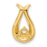14k Holds 3.4mm Stone, Teardrop Shape Chain Slide Mounting-XP669