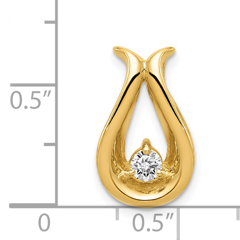 14k 3.4mm A Diamond Teardrop Shape Chain Slide-XP669A