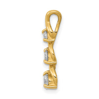 14k A Diamond 3 Stone Criss-Cross Chain Slide-XP675A