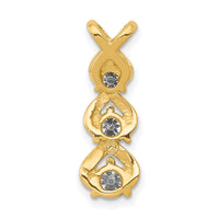 14k A Diamond 3 Stone Criss-Cross Chain Slide-XP675A
