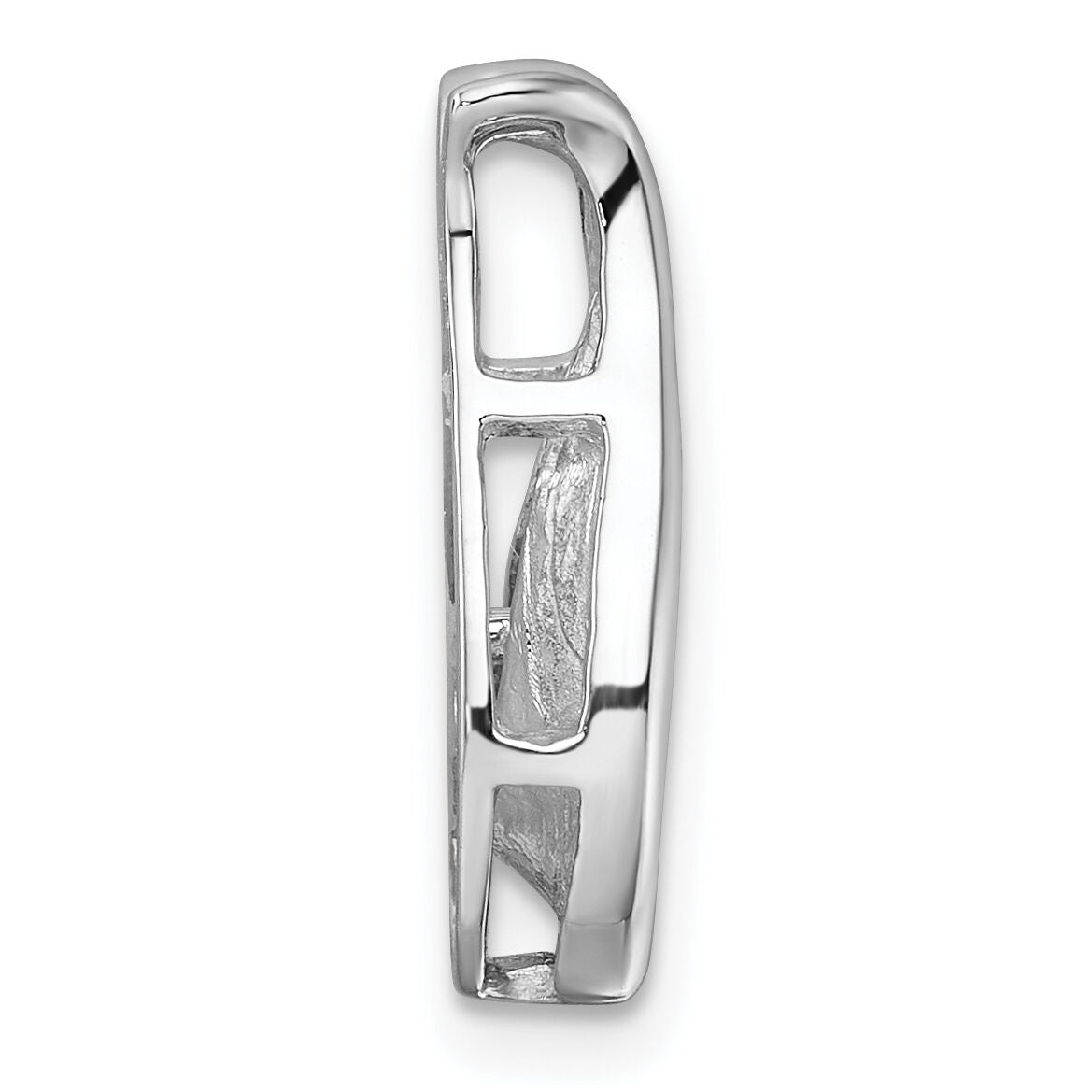 14k White Gold Holds 3.4mm Stone, Teardrop Shape Chain Slide Mounting-XP677