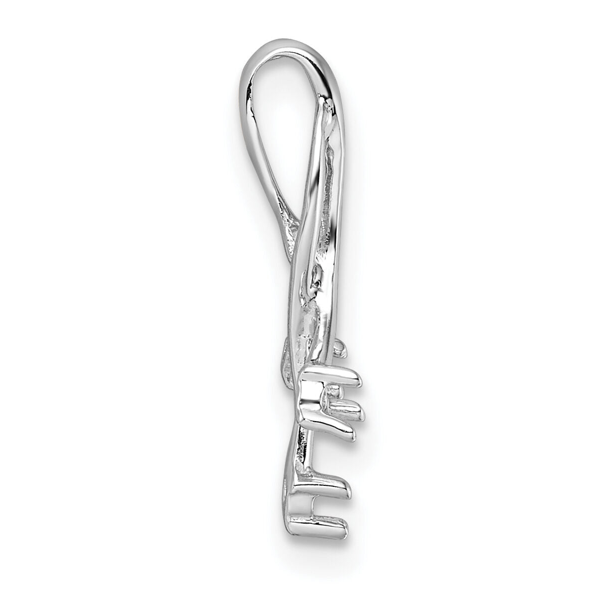 14k White Gold Holds 3-1.6mm Stone Twisted Chain Slide Mounting-XP893